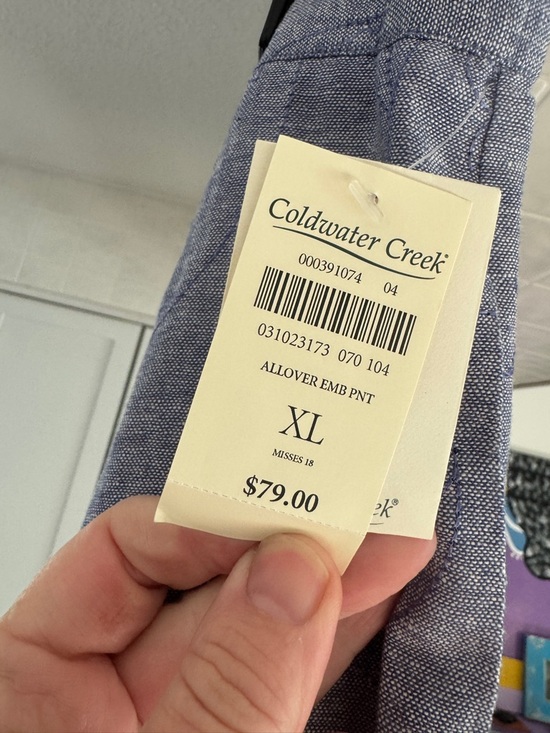 Pants - NWT Embroidered Linen Blend Pants XL 18